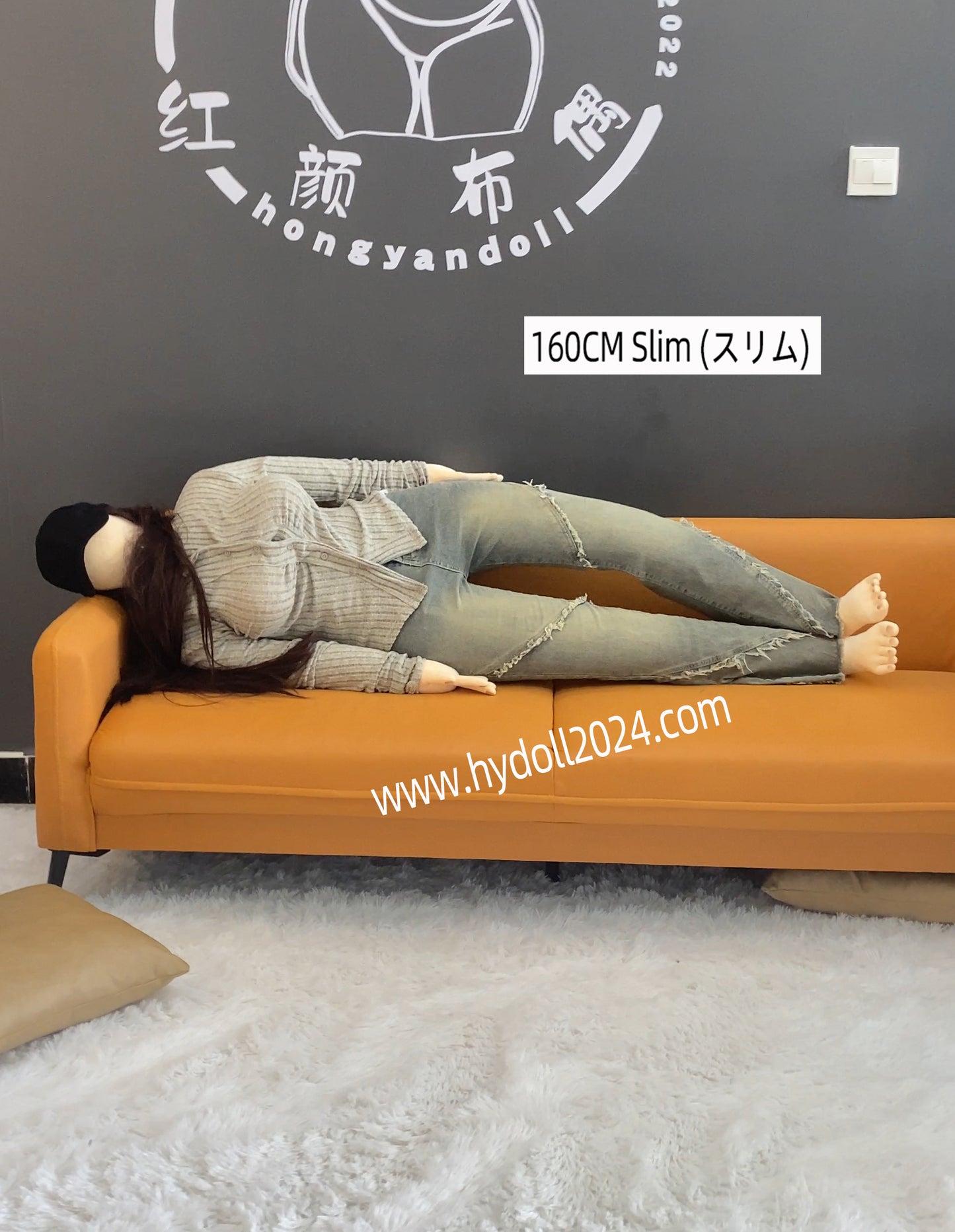 Poupée d'amour en tissu mince de 160 cm
